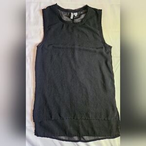 Divided Womens Black Sleeveless Lightweight Layered Tunic Blouse Size 2